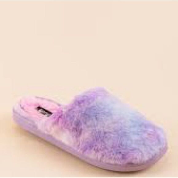Womens Kensie Tie Dye Plush Scuff Slippers shoes XL 10/11 - Picture 6 of 10